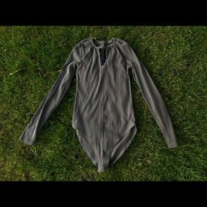 Cotton Grey Longsleeve Bodysuit